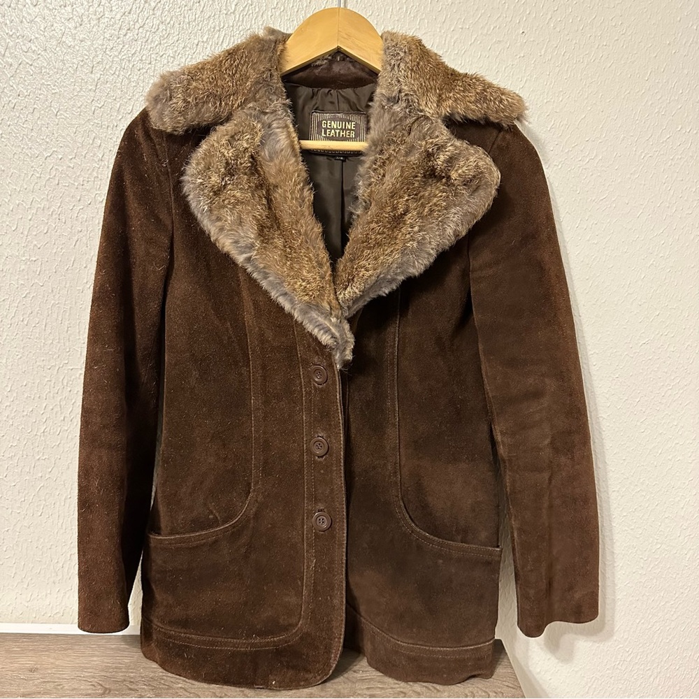 1970s vintage suede jacket/ coat. Good vintage condition